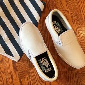 Vans White Slip-On Sneakers